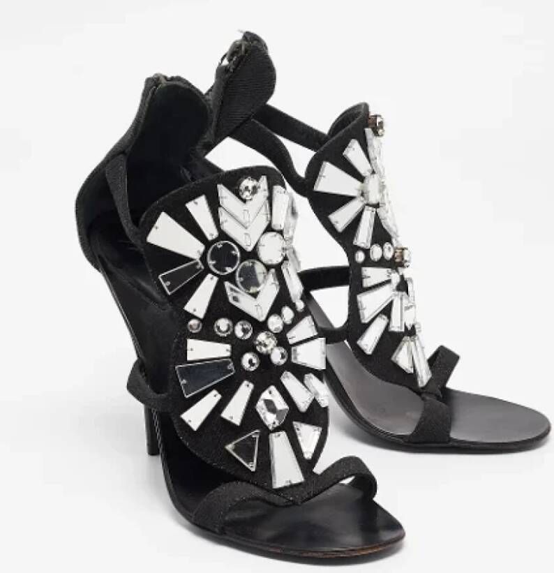 Giuseppe Zanotti Pre-owned Canvas sandals Black Dames