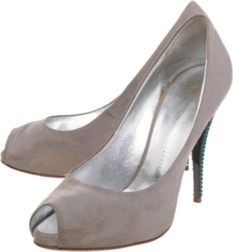 Giuseppe Zanotti Pre-owned Fabric heels Gray Dames