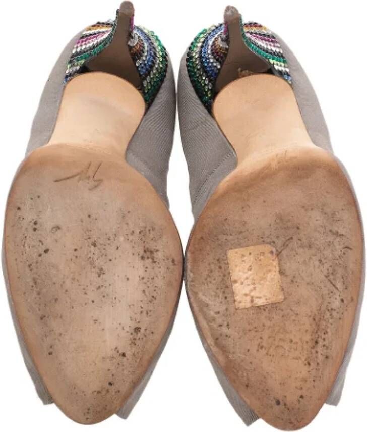 Giuseppe Zanotti Pre-owned Fabric heels Gray Dames