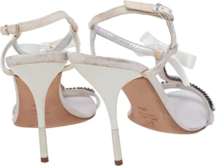 Giuseppe Zanotti Pre-owned Fabric sandals White Dames