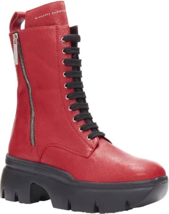 Giuseppe Zanotti Pre-owned Leather boots Red Dames