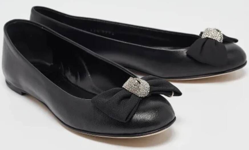 Giuseppe Zanotti Pre-owned Leather flats Black Dames