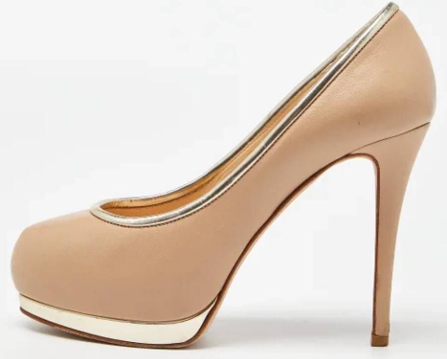 Giuseppe Zanotti Pre-owned Leather heels Beige Dames