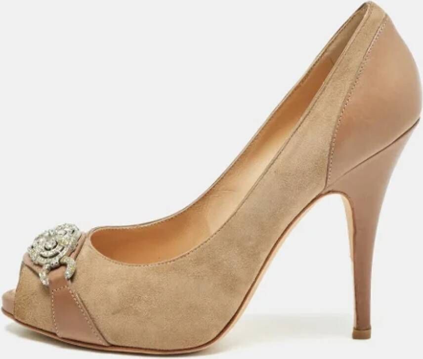 Giuseppe Zanotti Pre-owned Leather heels Beige Dames