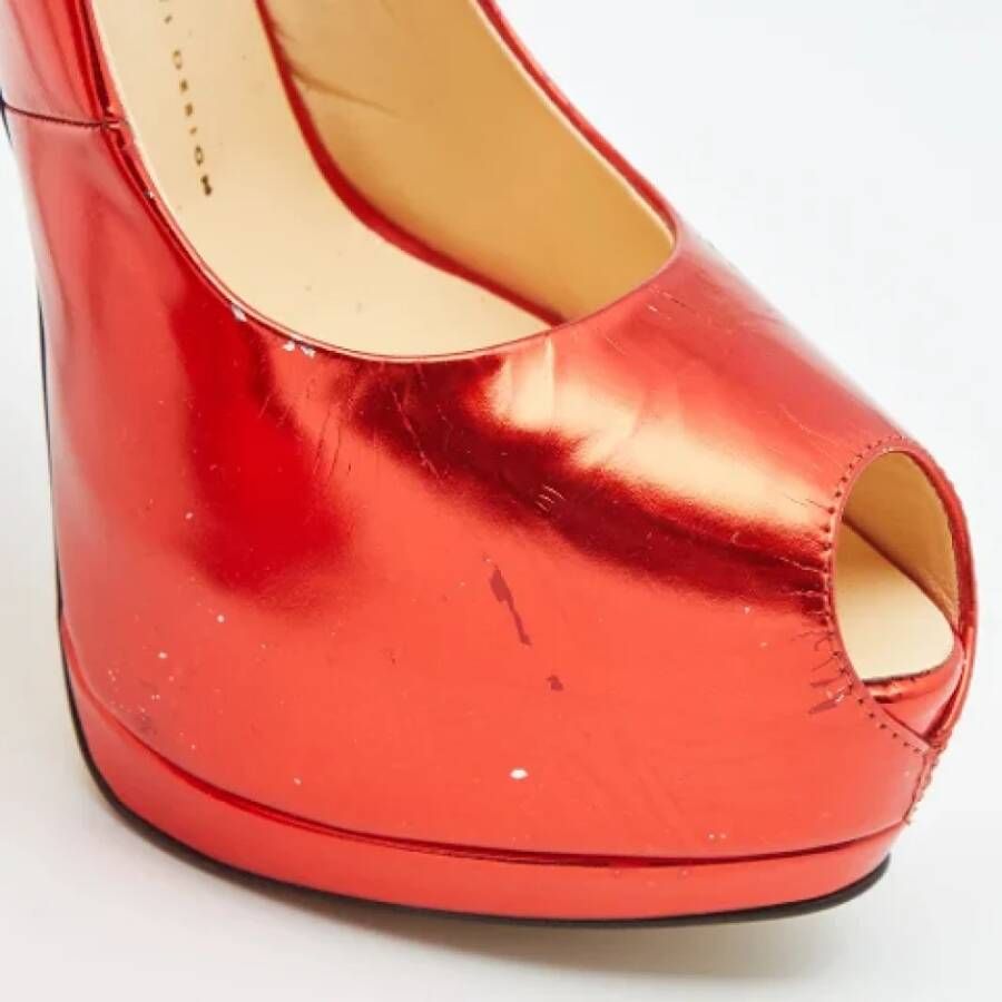 Giuseppe Zanotti Pre-owned Leather heels Red Dames