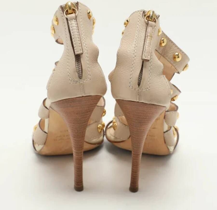 Giuseppe Zanotti Pre-owned Leather sandals Beige Dames