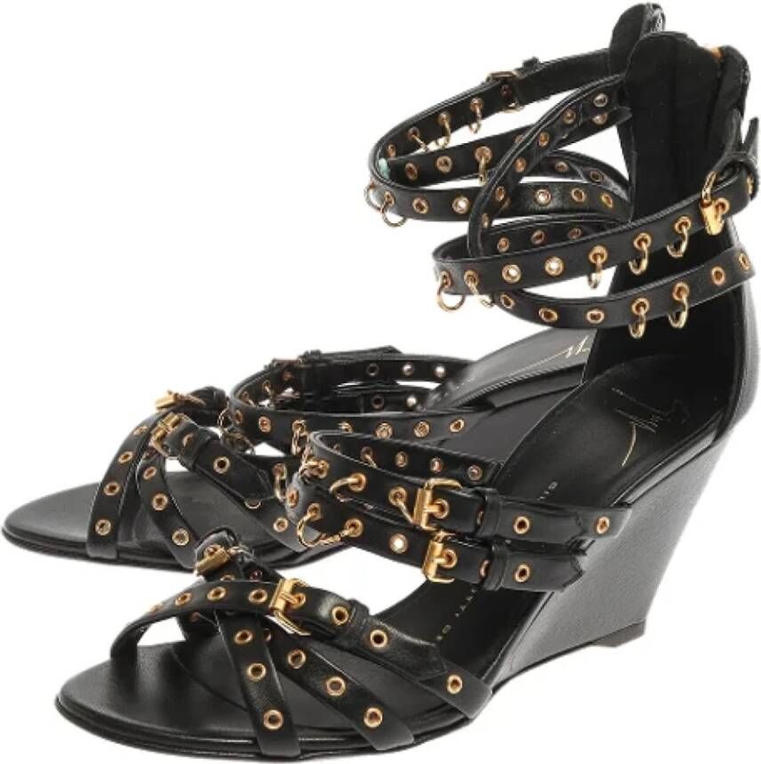 Giuseppe Zanotti Pre-owned Leather sandals Black Dames