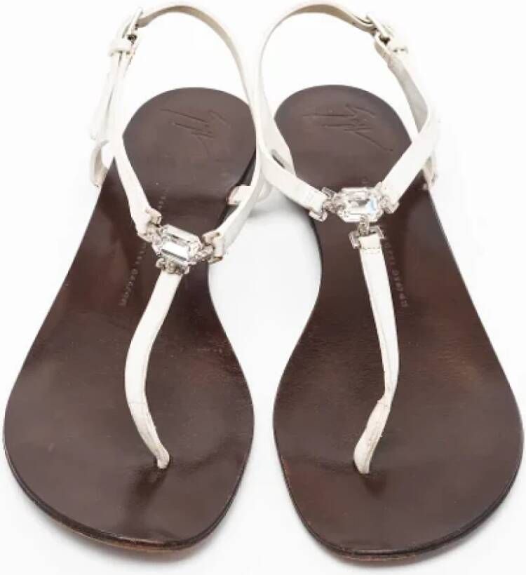 Giuseppe Zanotti Pre-owned Leather sandals White Dames