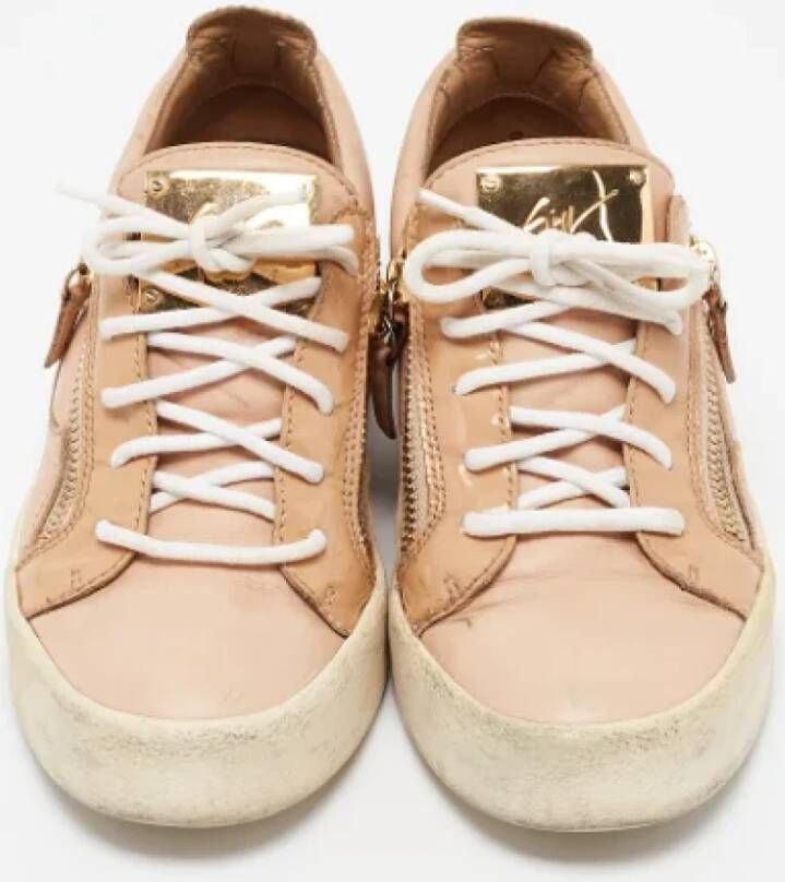 Giuseppe Zanotti Pre-owned Leather sneakers Beige Dames