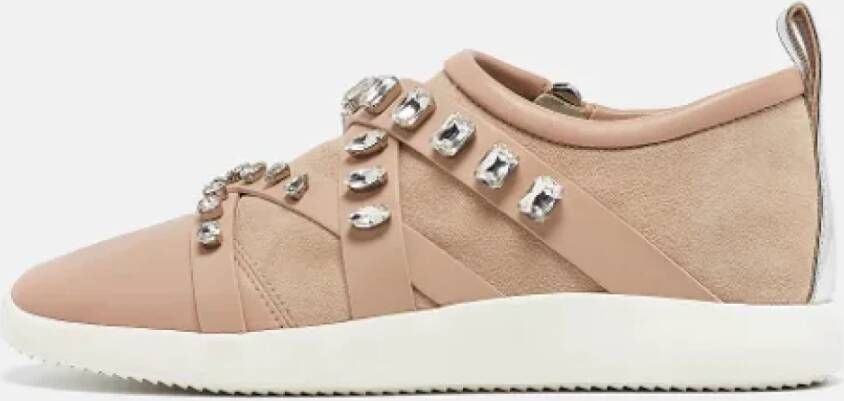 Giuseppe Zanotti Pre-owned Leather sneakers Beige Dames