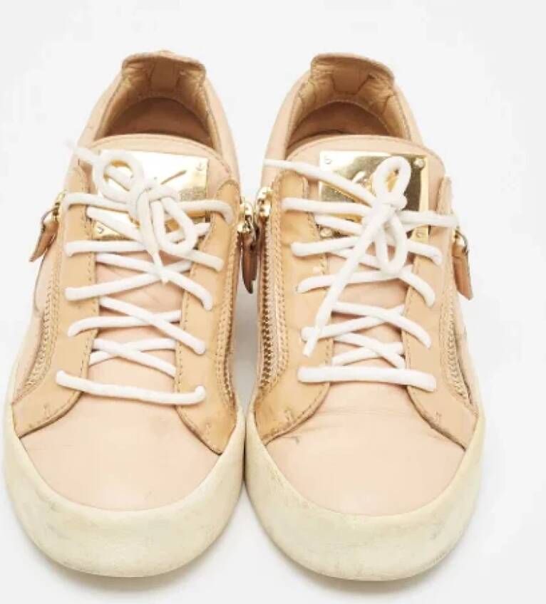 Giuseppe Zanotti Pre-owned Leather sneakers Beige Dames