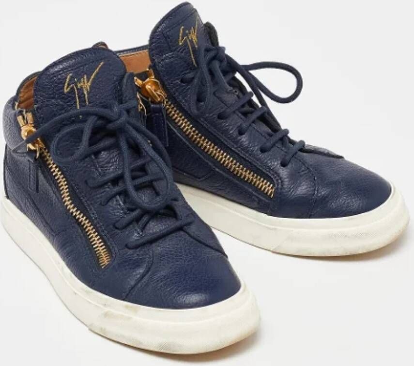 Giuseppe Zanotti Pre-owned Leather sneakers Blue Dames