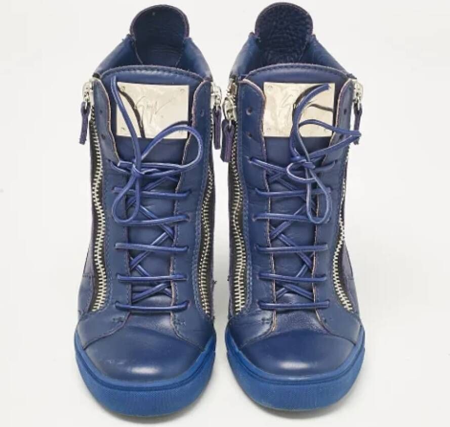 Giuseppe Zanotti Pre-owned Leather sneakers Blue Dames