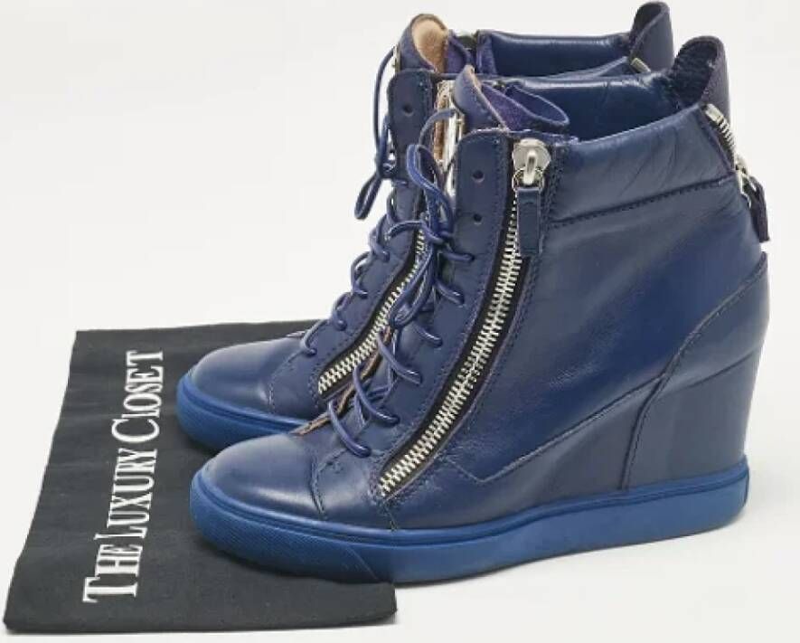 Giuseppe Zanotti Pre-owned Leather sneakers Blue Dames