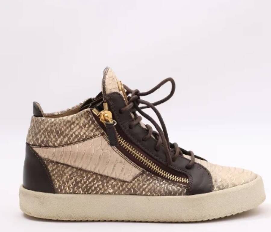 Giuseppe Zanotti Pre-owned Leather sneakers Brown Dames