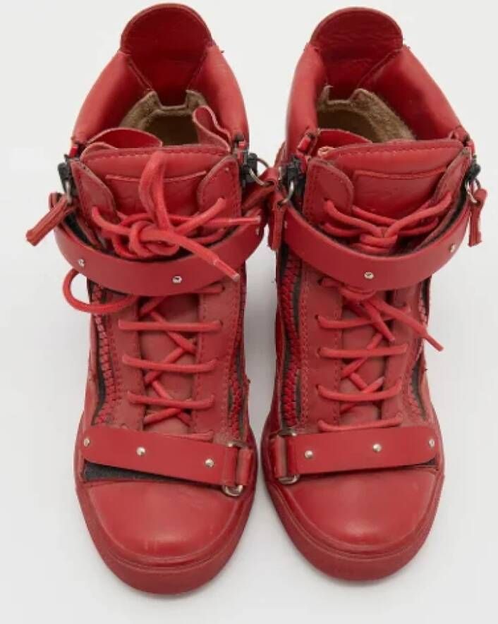 Giuseppe Zanotti Pre-owned Leather sneakers Red Dames