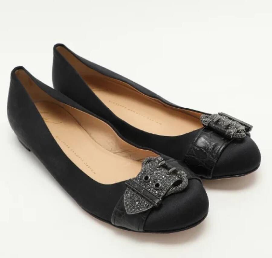 Giuseppe Zanotti Pre-owned Satin flats Black Dames