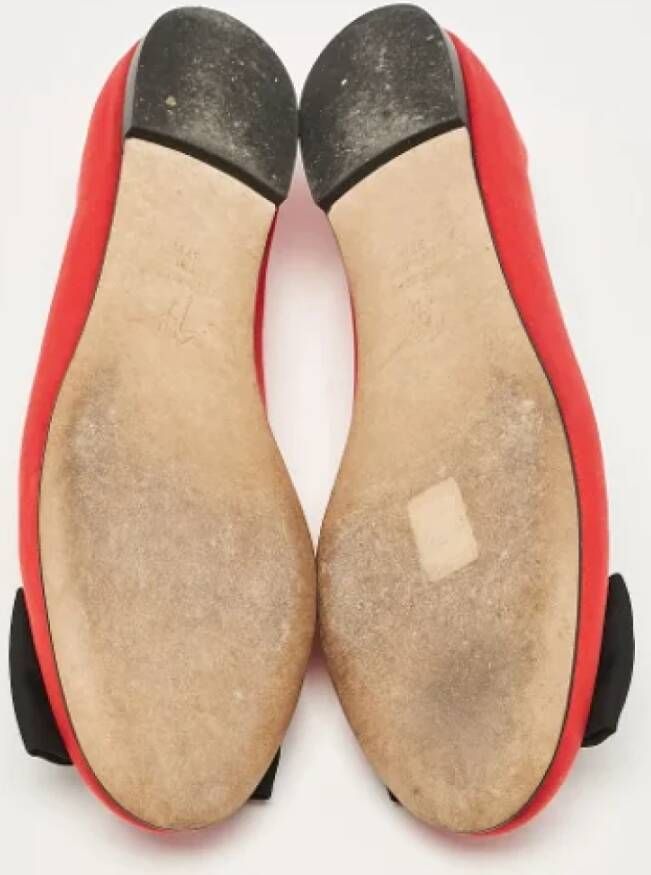 Giuseppe Zanotti Pre-owned Satin flats Red Dames