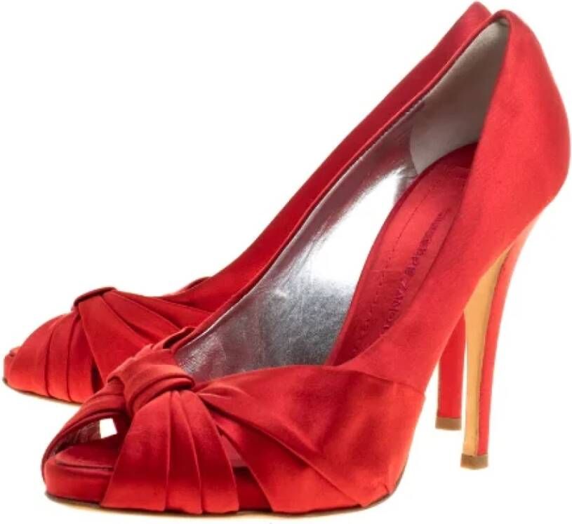 Giuseppe Zanotti Pre-owned Satin heels Red Dames