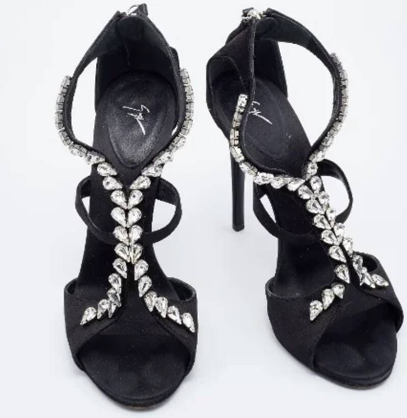 Giuseppe Zanotti Pre-owned Satin sandals Black Dames