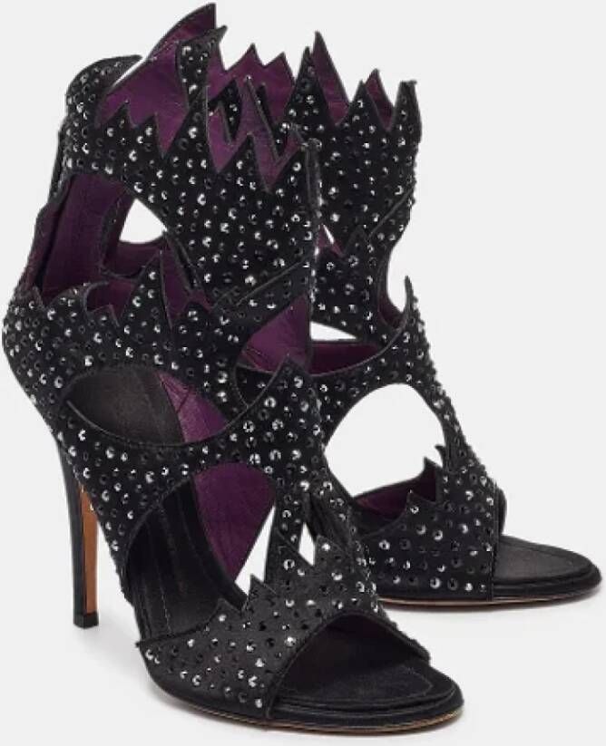 Giuseppe Zanotti Pre-owned Satin sandals Black Dames