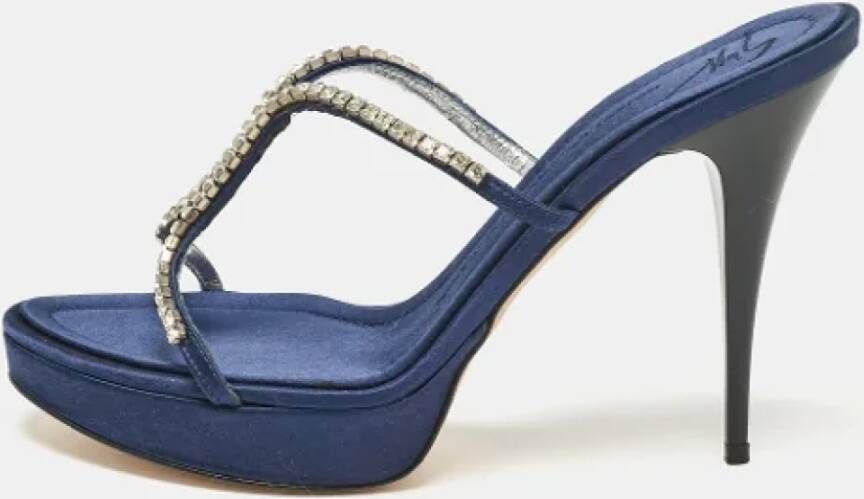 Giuseppe Zanotti Pre-owned Satin sandals Blue Dames