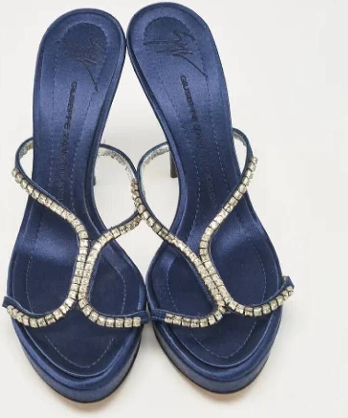 Giuseppe Zanotti Pre-owned Satin sandals Blue Dames