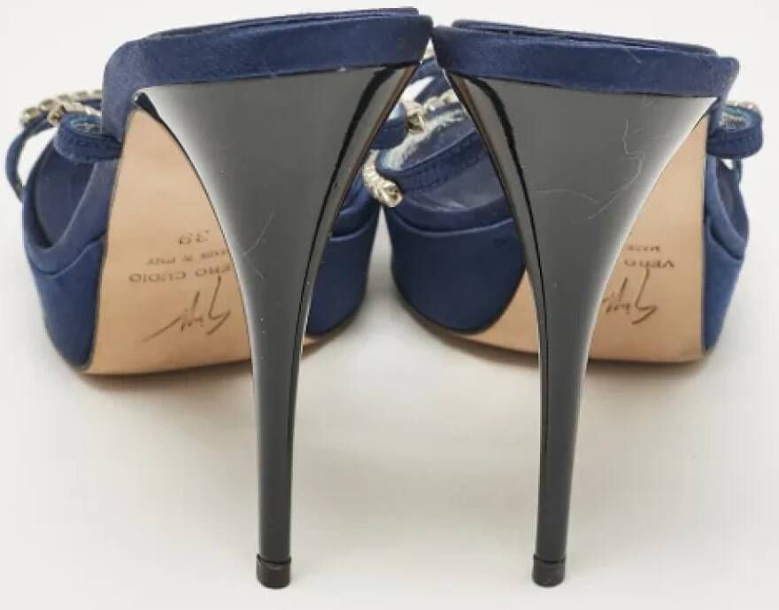 Giuseppe Zanotti Pre-owned Satin sandals Blue Dames