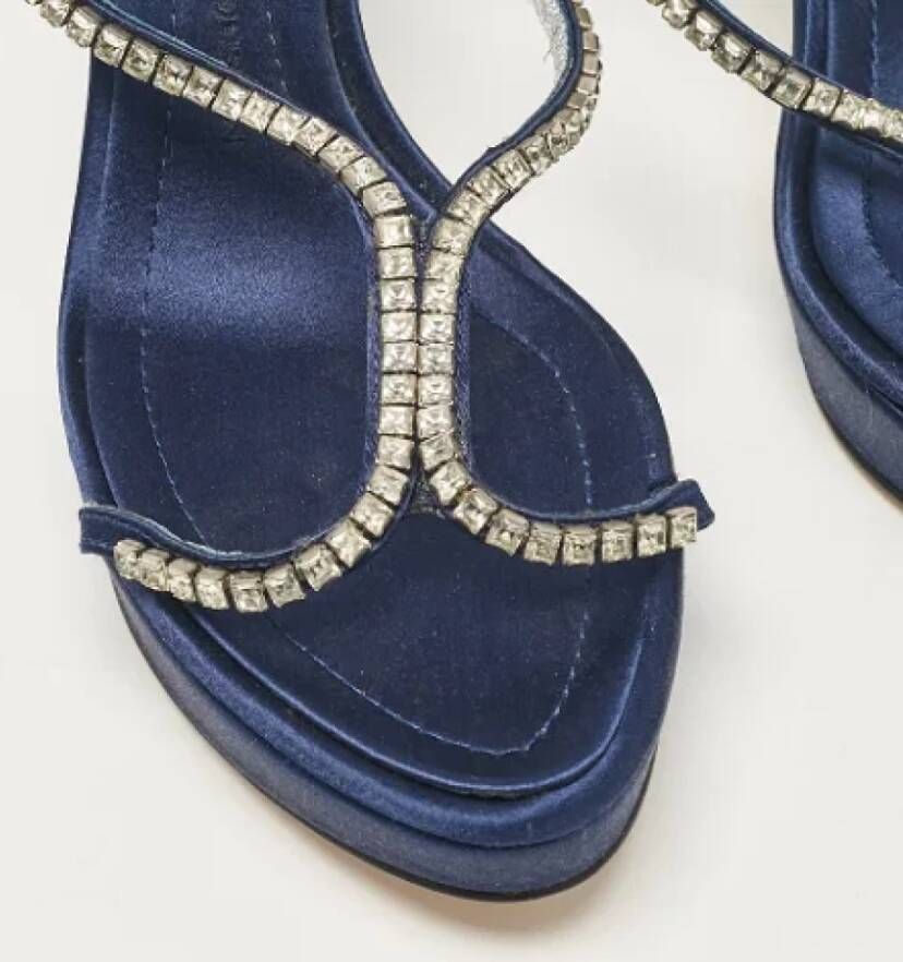 Giuseppe Zanotti Pre-owned Satin sandals Blue Dames