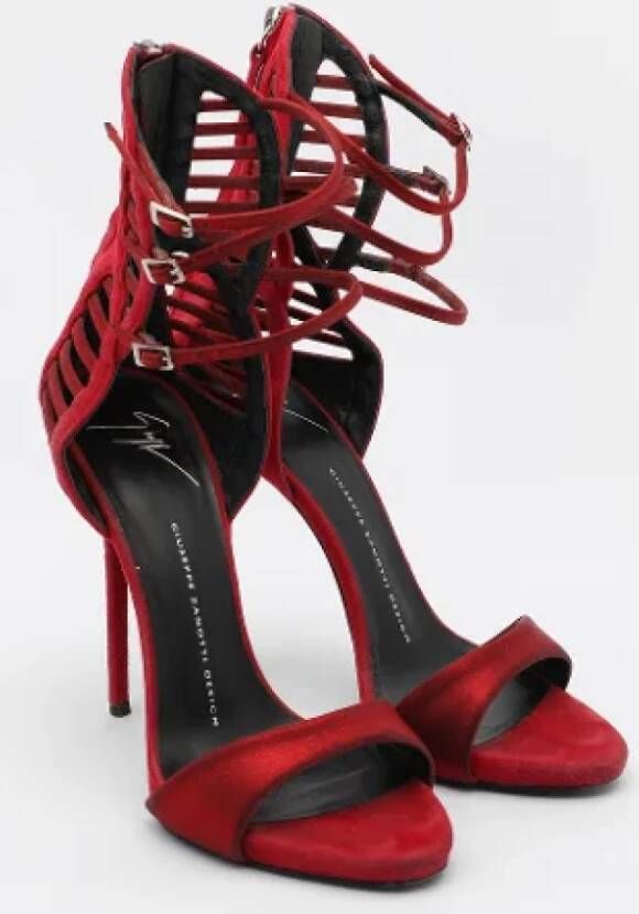 Giuseppe Zanotti Pre-owned Satin sandals Red Dames