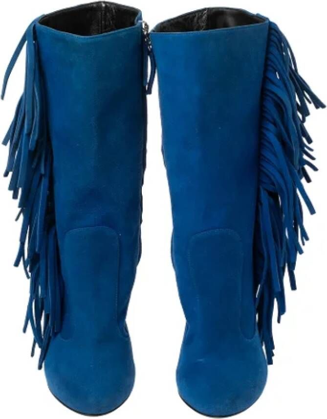 Giuseppe Zanotti Pre-owned Suede boots Blue Dames