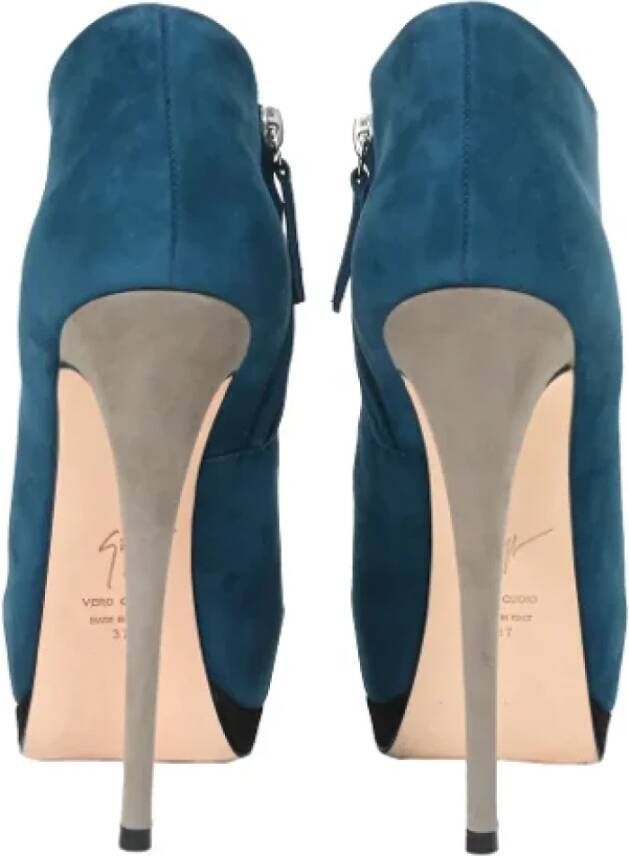 Giuseppe Zanotti Pre-owned Suede boots Blue Dames