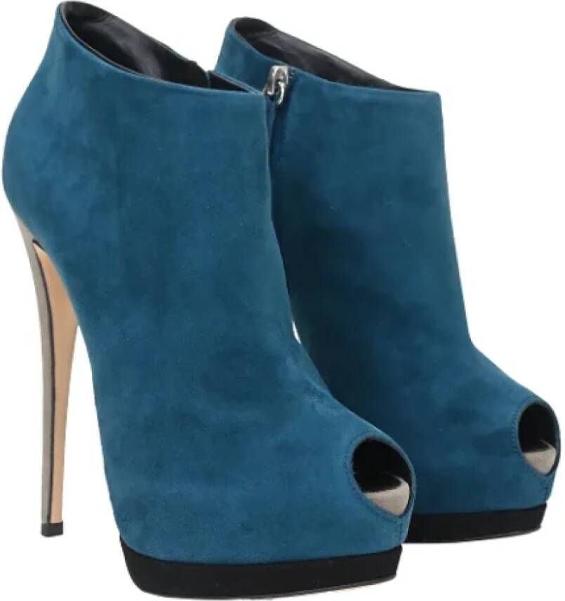 Giuseppe Zanotti Pre-owned Suede boots Blue Dames