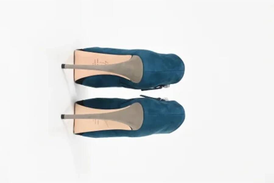 Giuseppe Zanotti Pre-owned Suede boots Blue Dames