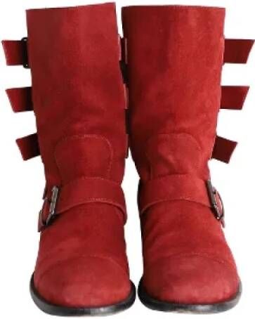 Giuseppe Zanotti Pre-owned Suede boots Red Dames