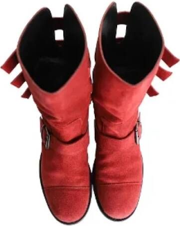 Giuseppe Zanotti Pre-owned Suede boots Red Dames