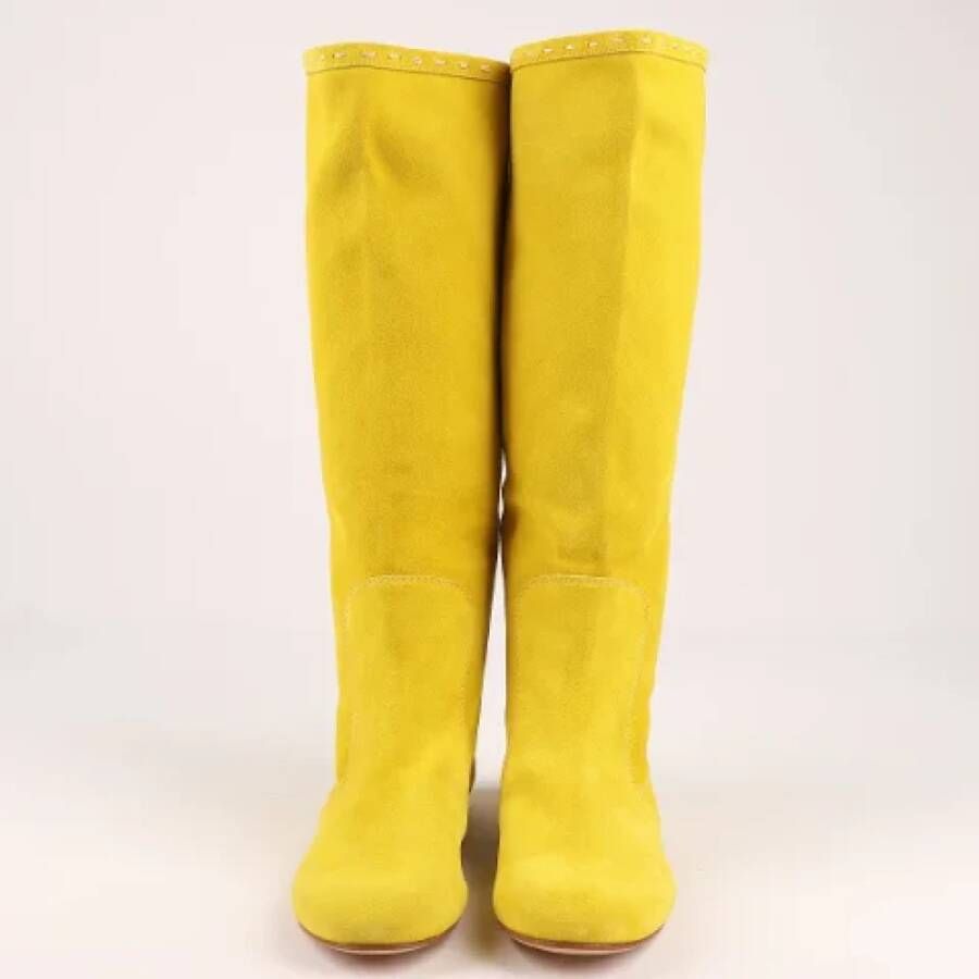 Giuseppe Zanotti Pre-owned Suede boots Yellow Dames