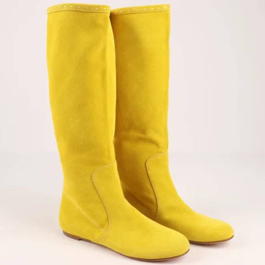 Giuseppe Zanotti Pre-owned Suede boots Yellow Dames