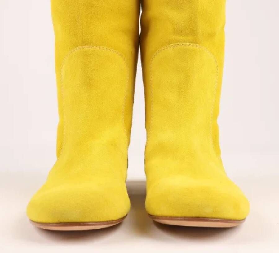 Giuseppe Zanotti Pre-owned Suede boots Yellow Dames