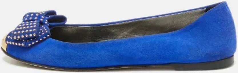 Giuseppe Zanotti Pre-owned Suede flats Blue Dames