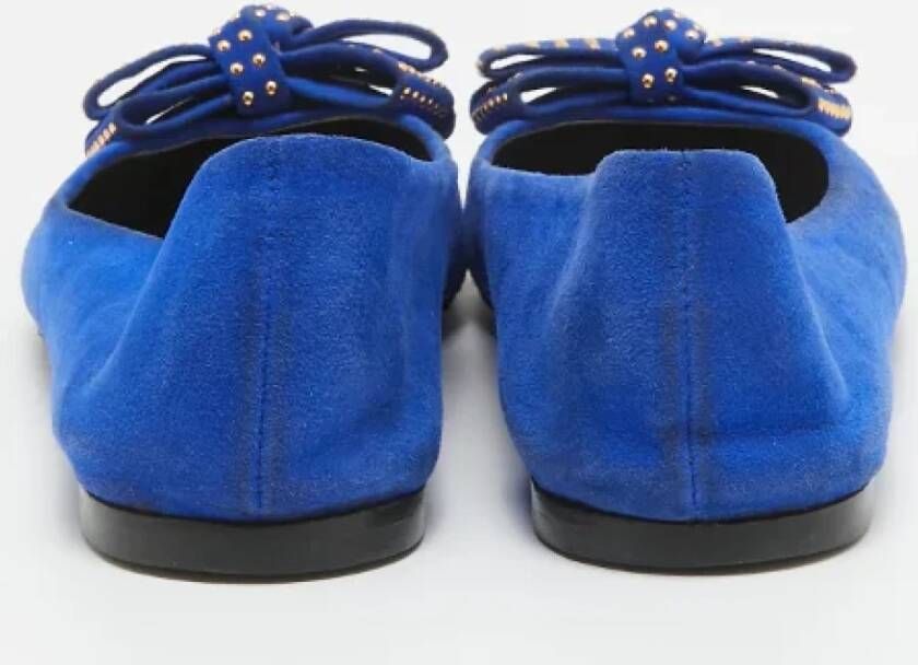 Giuseppe Zanotti Pre-owned Suede flats Blue Dames