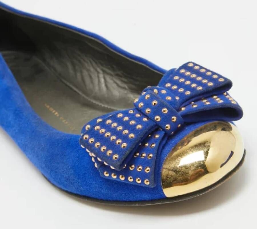 Giuseppe Zanotti Pre-owned Suede flats Blue Dames