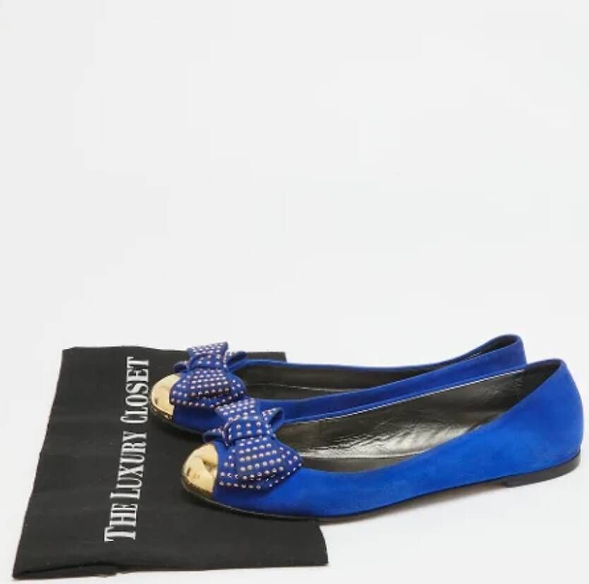 Giuseppe Zanotti Pre-owned Suede flats Blue Dames