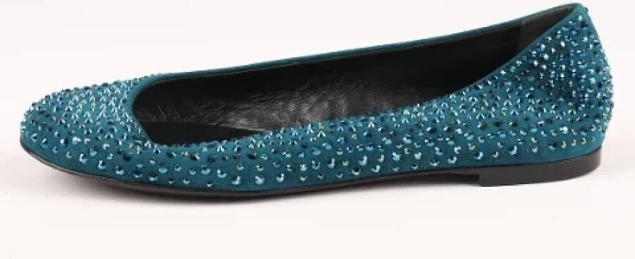 Giuseppe Zanotti Pre-owned Suede flats Blue Dames