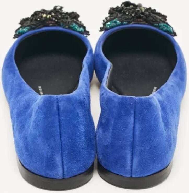 Giuseppe Zanotti Pre-owned Suede flats Blue Dames