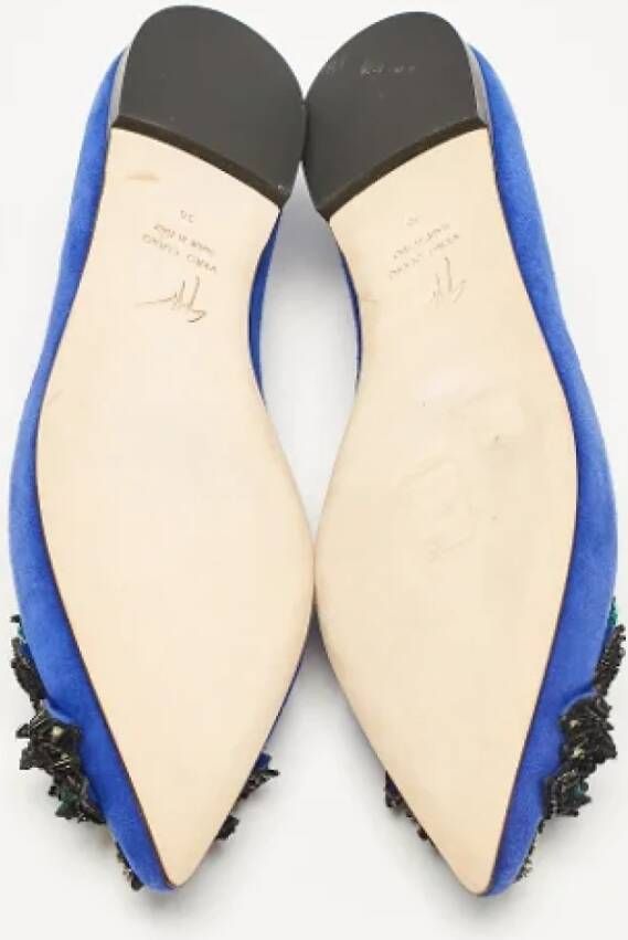 Giuseppe Zanotti Pre-owned Suede flats Blue Dames