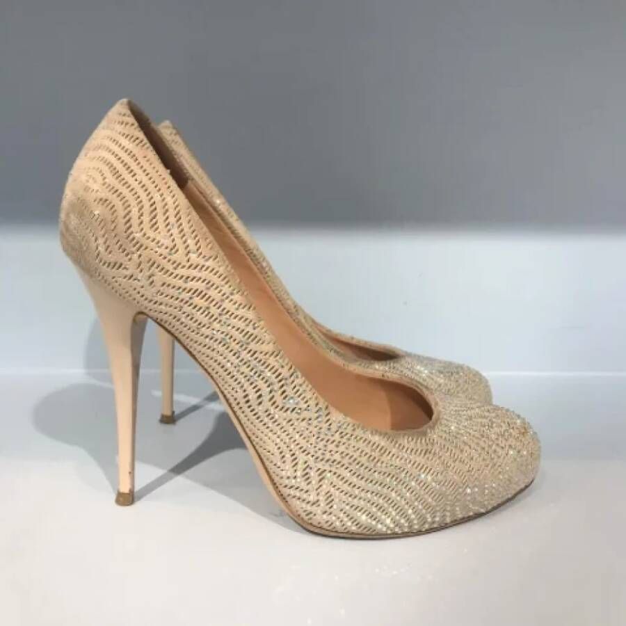 Giuseppe Zanotti Pre-owned Suede heels Beige Dames