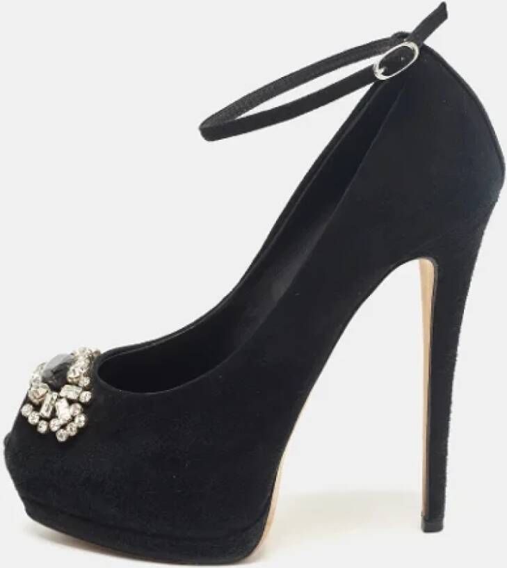 Giuseppe Zanotti Pre-owned Suede heels Black Dames