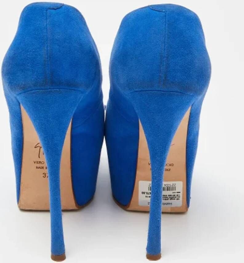 Giuseppe Zanotti Pre-owned Suede heels Blue Dames