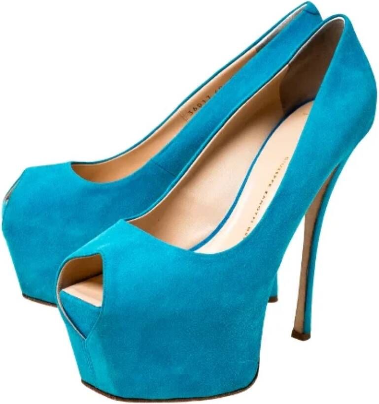 Giuseppe Zanotti Pre-owned Suede heels Blue Dames